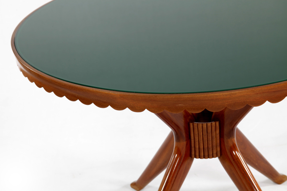 Paolo Buffa Tisch grüne Glasplatte